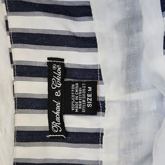 Short skirt with pockets Navy and White - Picture 4 of 5